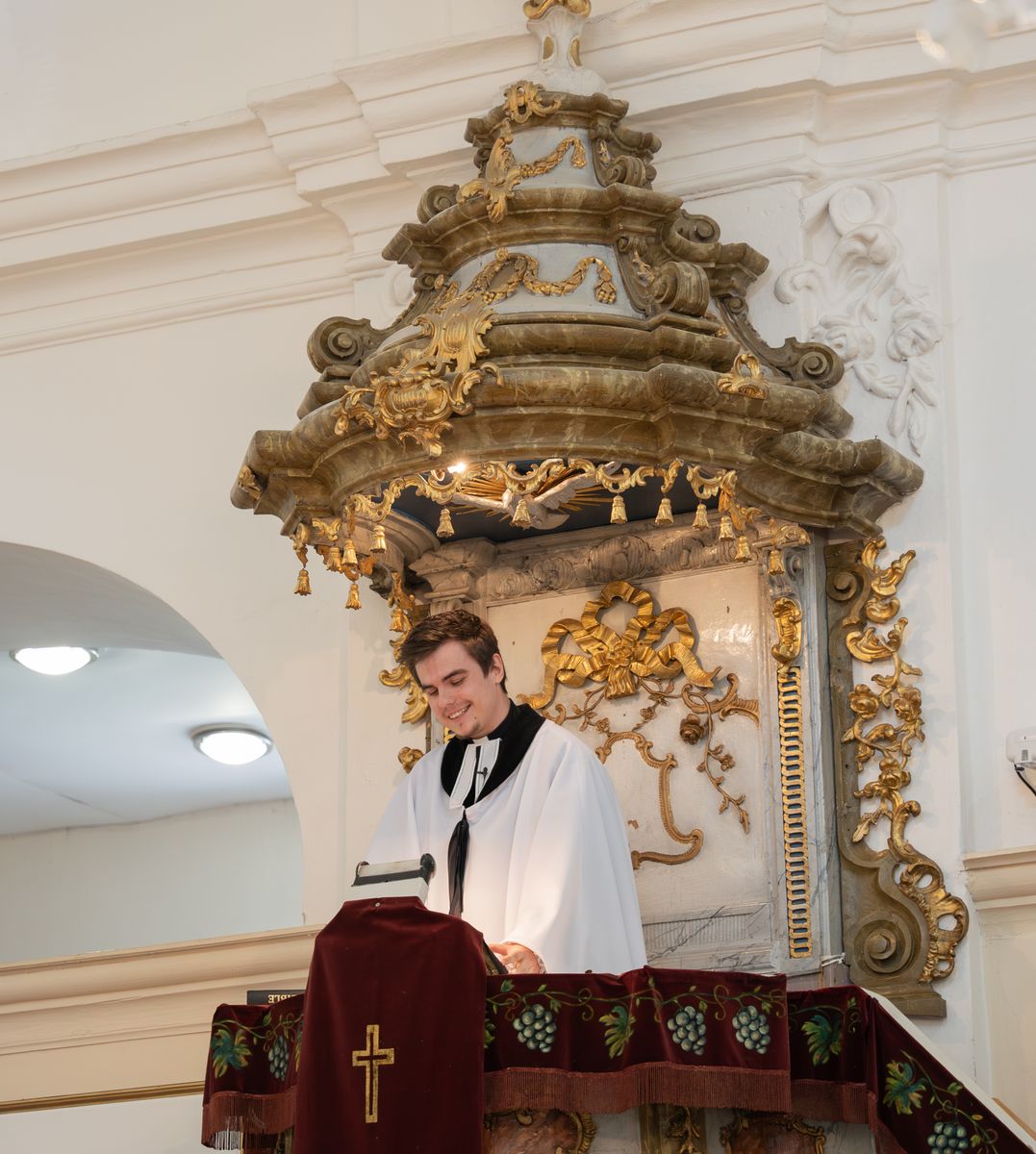 Rozloučení po bohoslužbách pastora a člena sboru